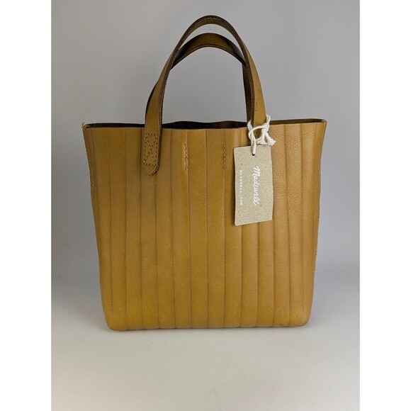 Madewell The Mini Transport Crossbody Bag Bubble Pleat Tan Casual Everyday Purse - Picture 2 of 16